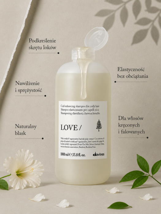 DAVINES NEW ESSENTIAL HAIRCARE szampon do włosów LOVE CURL Shampoo 1000 ml 2