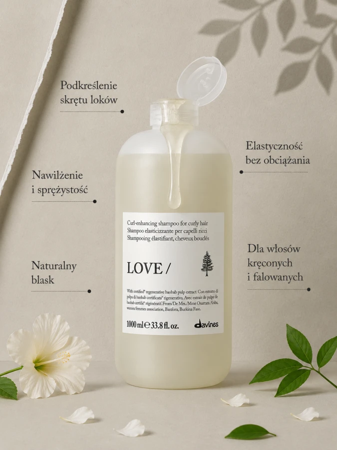 DAVINES NEW ESSENTIAL HAIRCARE szampon do włosów LOVE CURL Shampoo 1000 ml 2