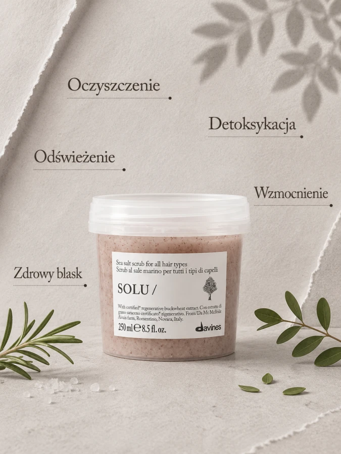 DAVINES ESSENTIAL HAIRCARE SOLU peeling do włosów i skóry głowy Sea Salt Scrub C 2
