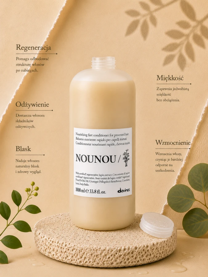 DAVINES NEW ESSENTIAL HAIRCARE odżywka do włosów NOUNOU Conditioner 1000 ml 3