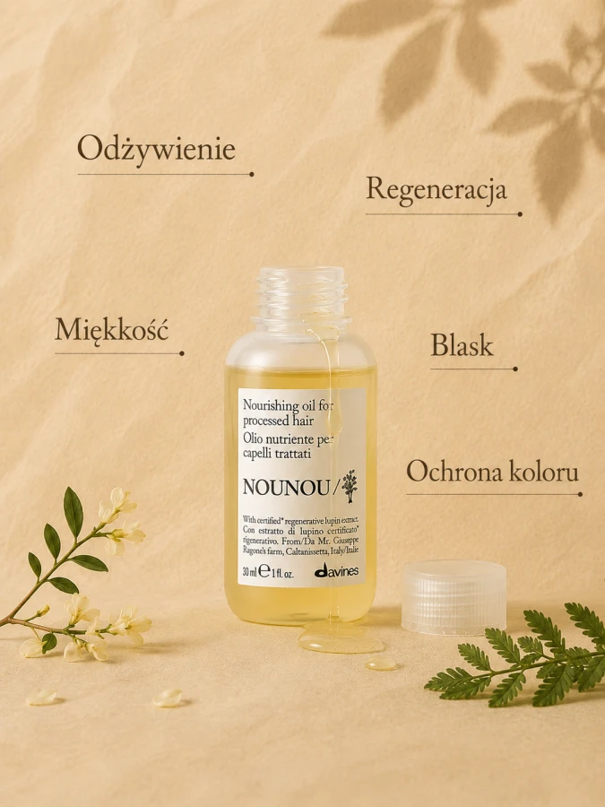 DAVINES NEW ESSENTIAL HAIRCARE olejek do włosów NOUNOU Oil 50 ml 3