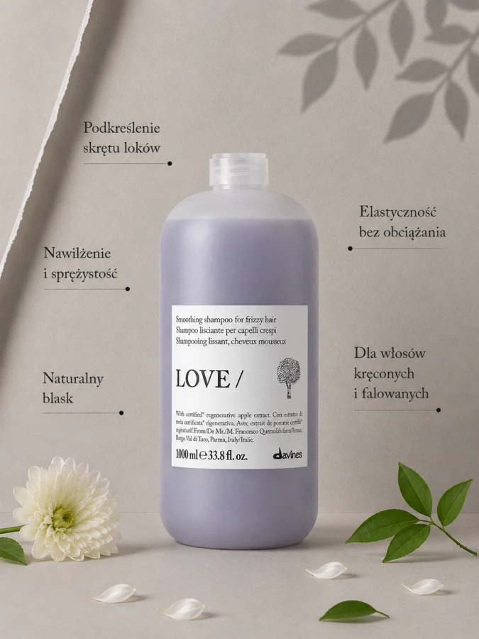 DAVINES NEW ESSENTIAL HAIRCARE szampon do włosów LOVE Smoothing Shampoo 1000 ml 3