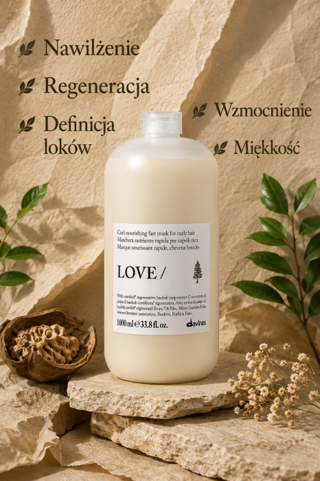 DAVINES NEW ESSENTIAL HAIRCARE maska do włosów LOVE CURL Hair Mask 1000 ml 2