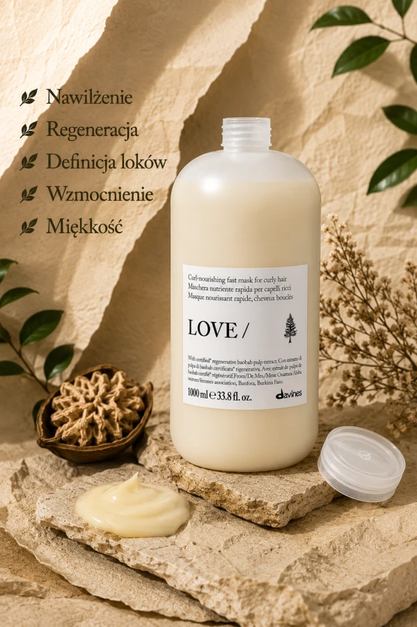DAVINES NEW ESSENTIAL HAIRCARE maska do włosów LOVE CURL Hair Mask 1000 ml 3
