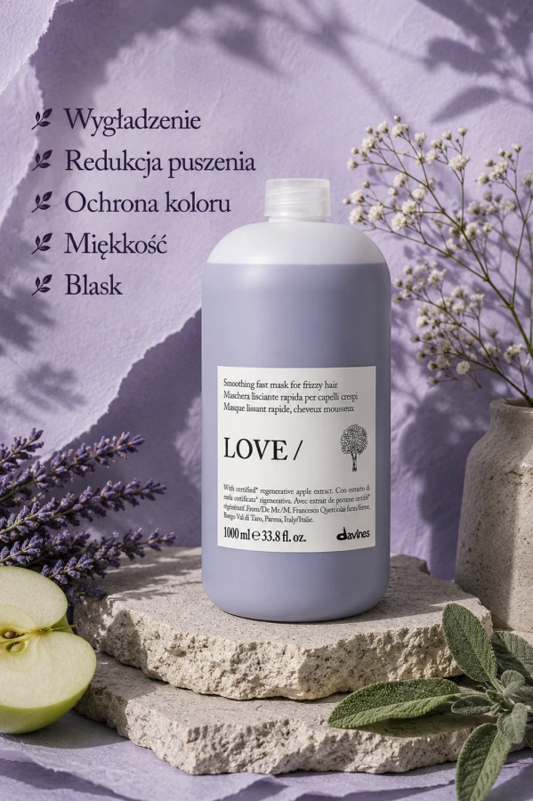 DAVINES NEW ESSENTIAL HAIRCARE maska do włosów LOVE Smoothing Mask 1000 ml 2